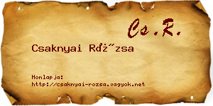 Csaknyai Rózsa névjegykártya