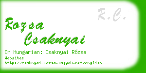 rozsa csaknyai business card