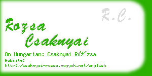 rozsa csaknyai business card